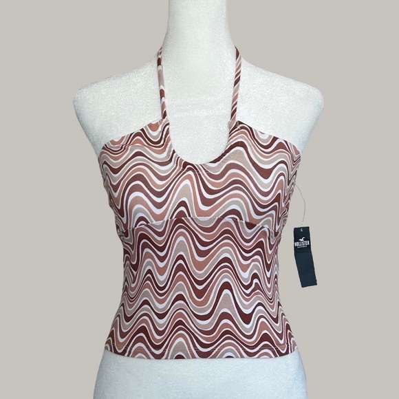 Hollister Tops - Hollister brown swirl halter top Size Small